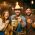 Group of friends celebrating with the Mountain Thunder moonshine jug, featuring rustic craftsmanship, guitar, and country-style atmosphere.
