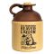 Vintage-style two-tone ceramic jug labeled “Old Fashioned Beaver Liquor” featuring beaver graphic, cork topper, and rustic moonshine bottle design.